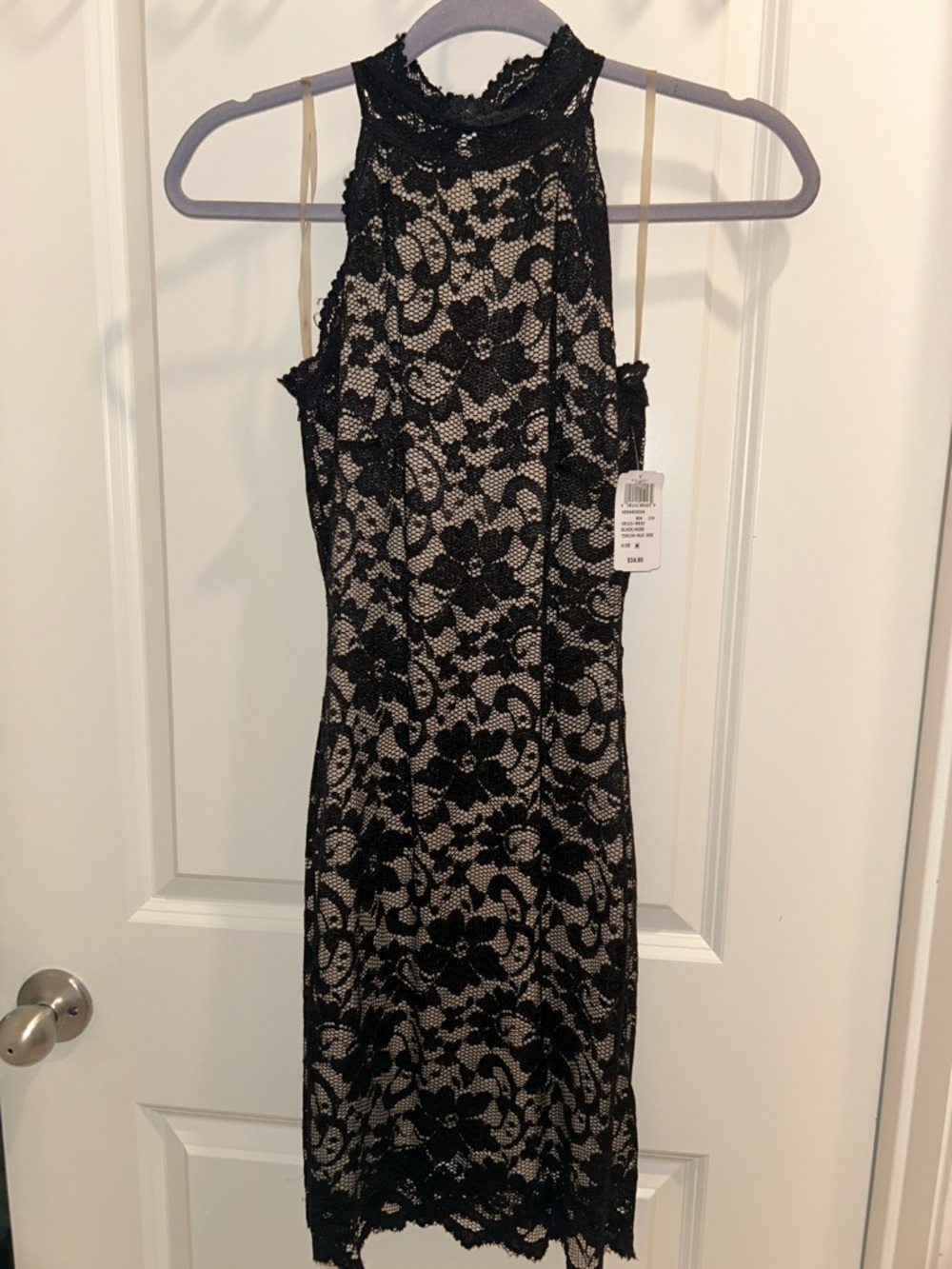 Windsor Black Floral Lace Midi Dress